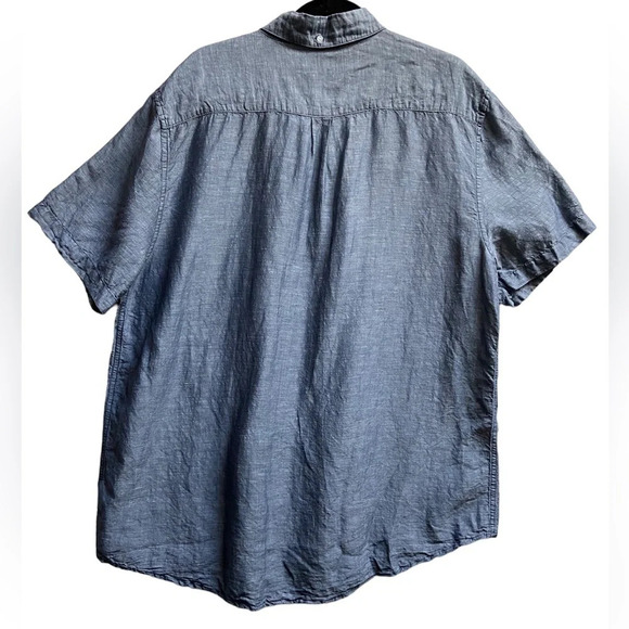 Saks Fifth Avenue linen cotton collar shirt sleeve shirt  Sz XL - Picture 2 of 11